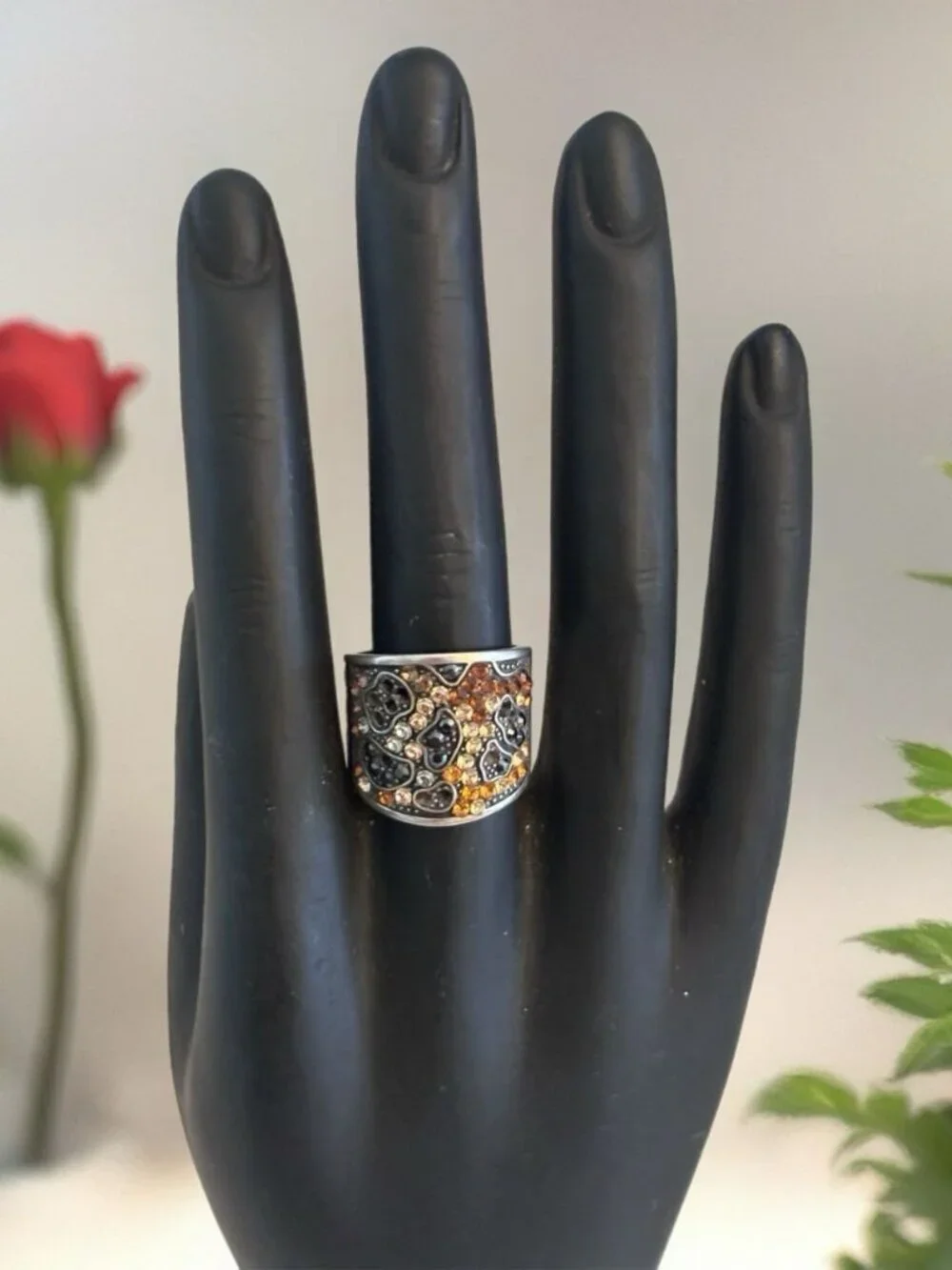 Brighton Totem Trinity Leopard Ring Size 8 Large Chunk NWT Rare Find!
